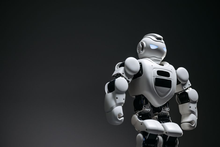 A futuristic robot, captured in a close-up studio shoot, showcasing innovation and design.
